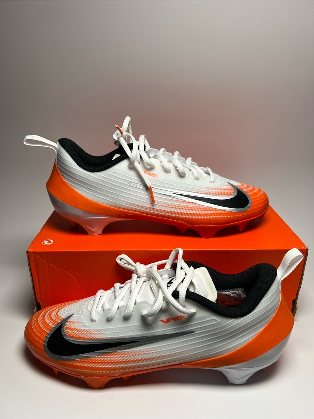 Nike Vapor Speed 3 TB White Orange 360 Football Cleats HM8849-104 Mens Size 9